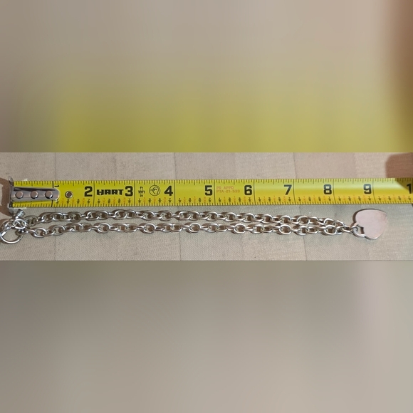 SILVER PLATED HEART NECKLACE 18 IN - Picture 2 of 5